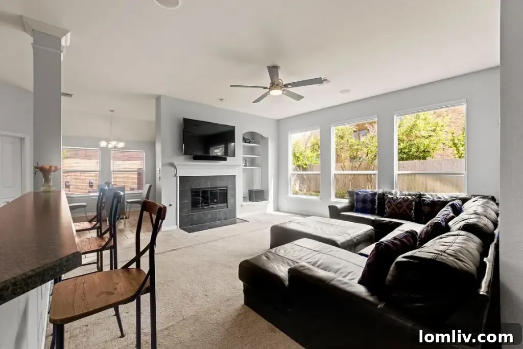Elegant dining area adjacent to the kitchen, perfect for entertaining
