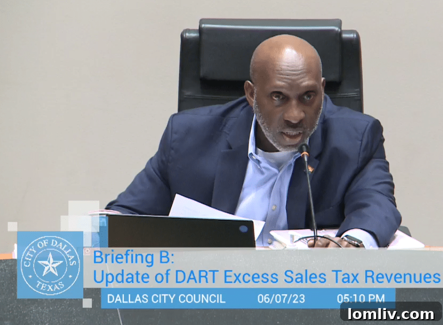Dallas Council Grudgingly Accepts DART Tax Revenue Cut 4 Close-up portrait of T.C. Broadnax, Dallas City Manager, in a professional setting.