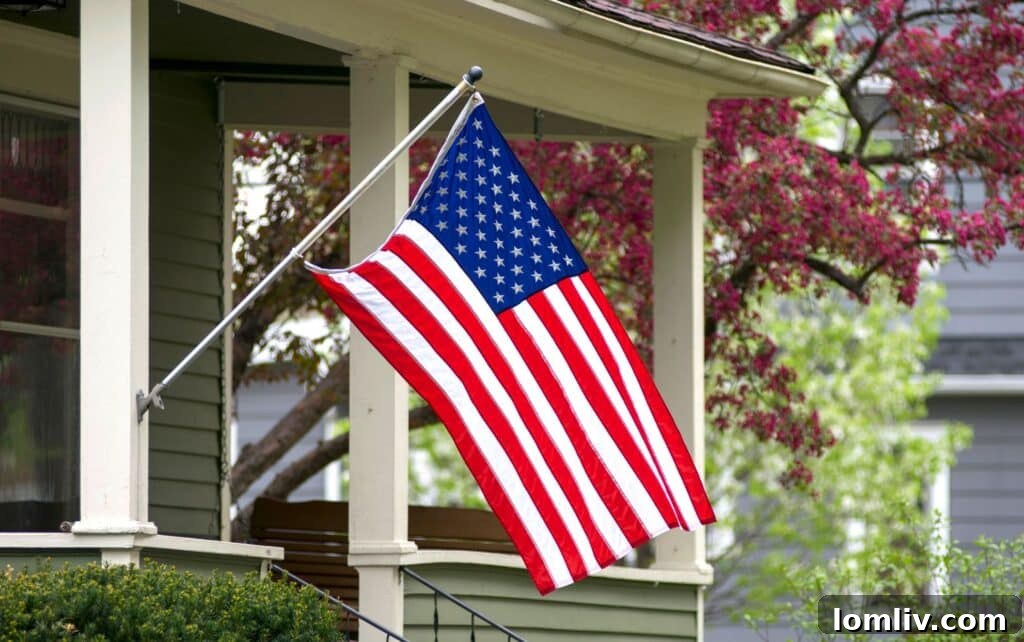 Unfurling the Truth The Hidden Repercussions of Porch Flags 2 American flags symbolizing patriotism and community in a neighborhood