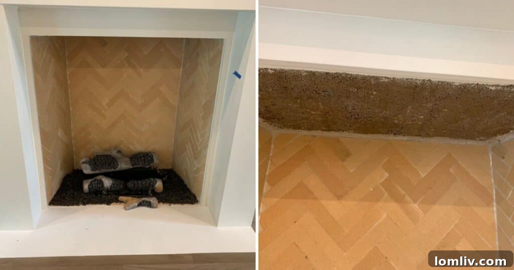 Improperly installed gas fireplace without a flue, a common but dangerous home inspection find.