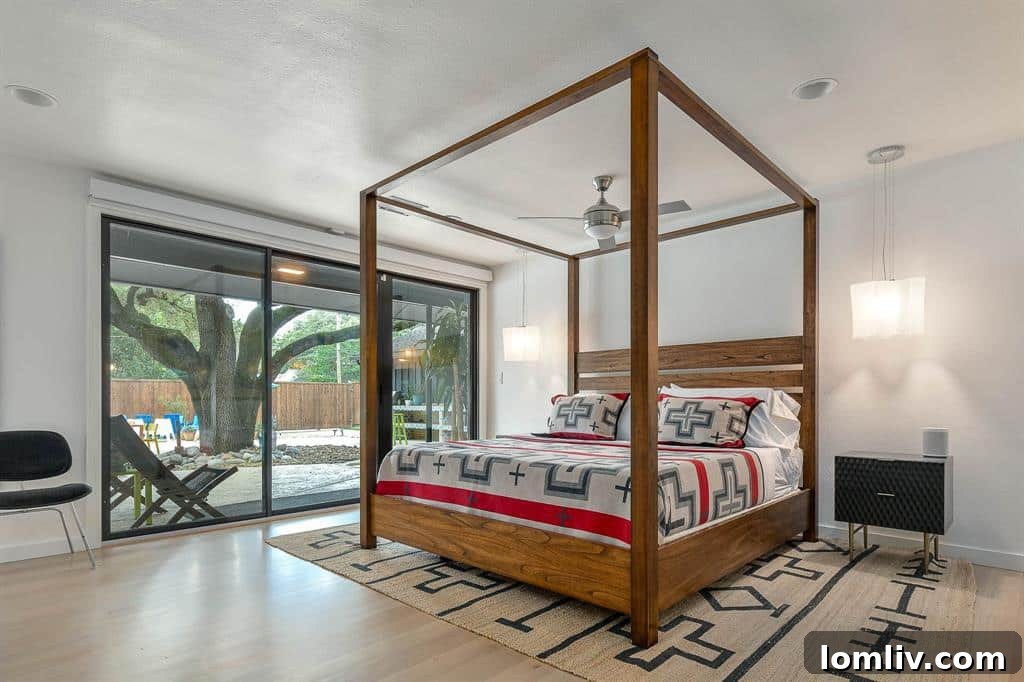 The luxurious primary bathroom with a spa-like soaking tub and elegant design elements.