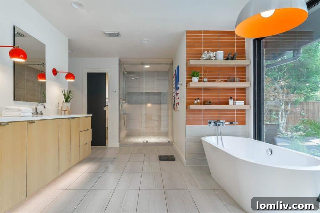 A spacious and elegant primary bedroom, featuring large windows and sophisticated decor.