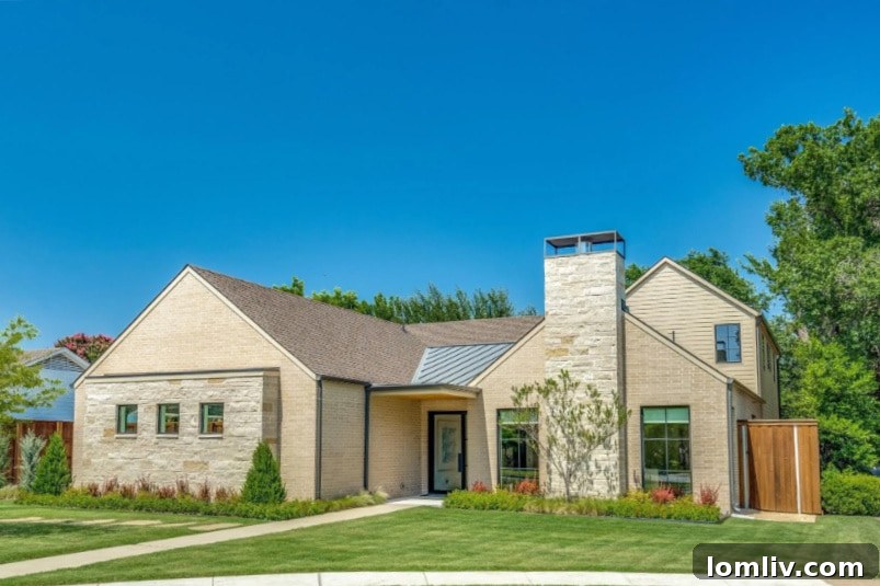 Modern traditional home exterior at 10510 Les Jardins in Dallas