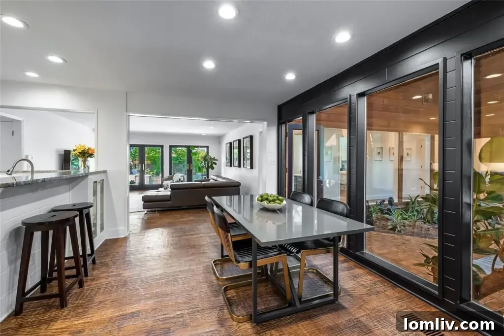 Elegant Hallway with Museum Walls and Recessed Lighting