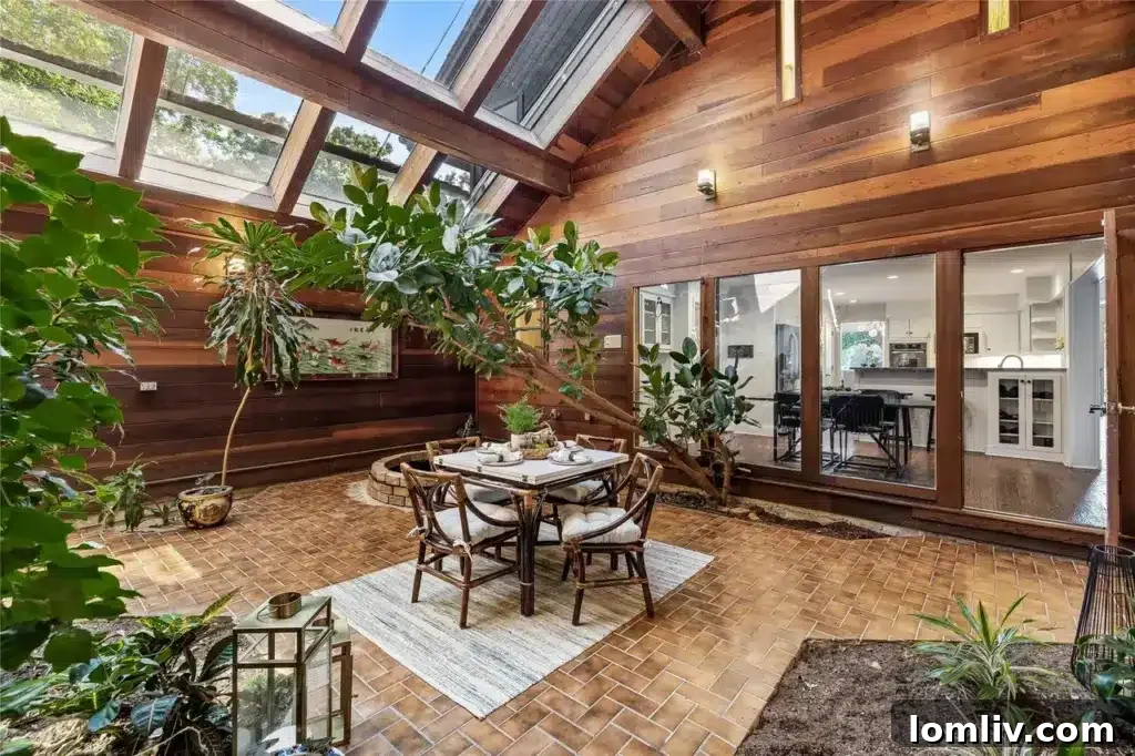 Spectacular Glass Atrium with Cedar Lining and Natural Light