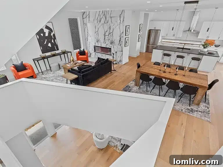 Modern exterior of the Dallas live-work home, featuring clean lines and large windows.