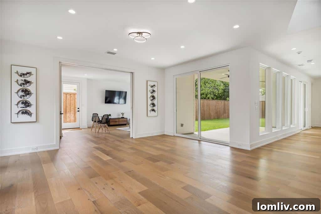 Rendered image of the customizable first floor configured as a professional office space.