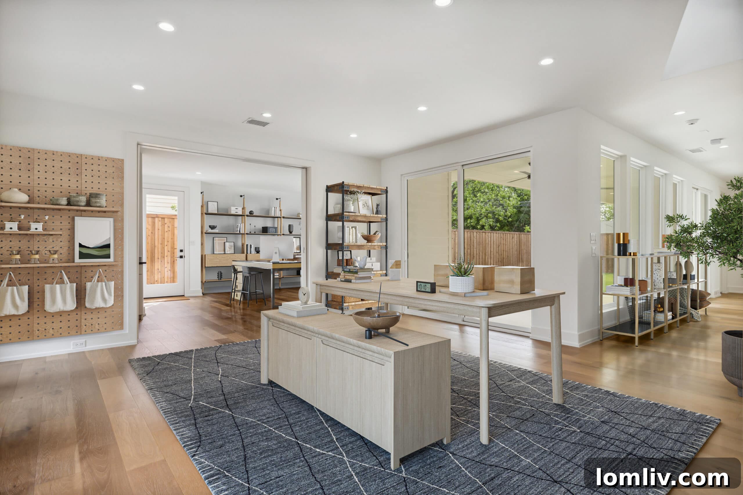 Rendered image depicting the first floor as a luxurious guest suite with private entrance.