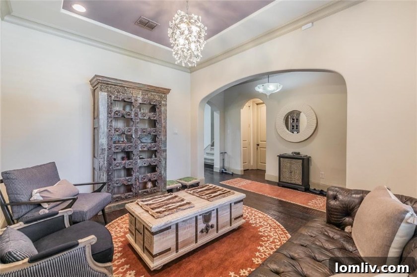 Elegant residential architecture in a gated community within Las Colinas, featuring well-manicured lawns.