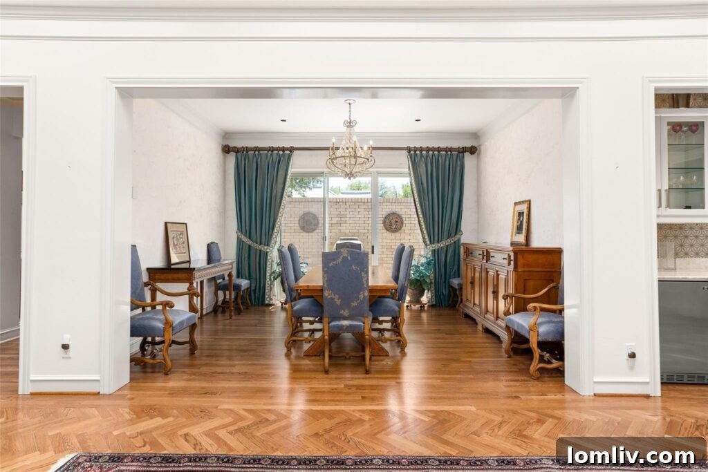 Spacious living room with high ceilings and natural light