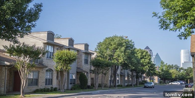Housing Advocates Scrutinize City Manager's $4.63 Billion Budget 2 Roseland Townhomes on Munger Avenue, Dallas, symbolizing affordable housing initiatives.