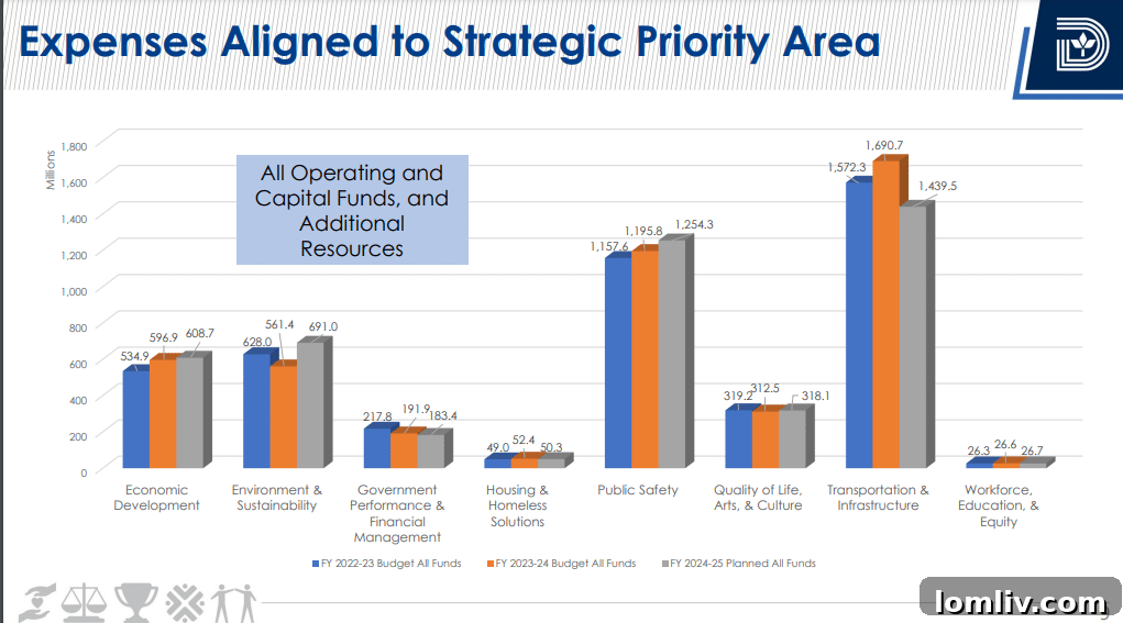 Budget allocation chart for Dallas