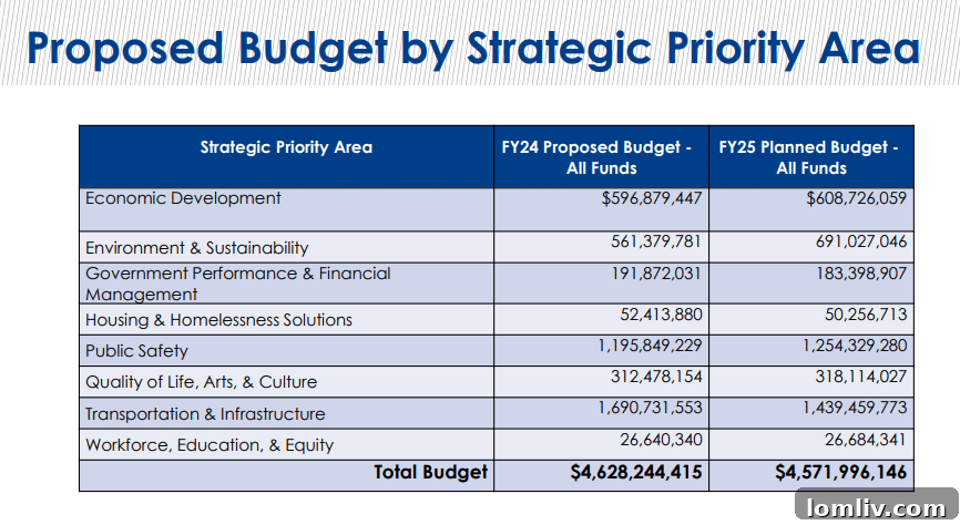 Dallas city budget financial summary