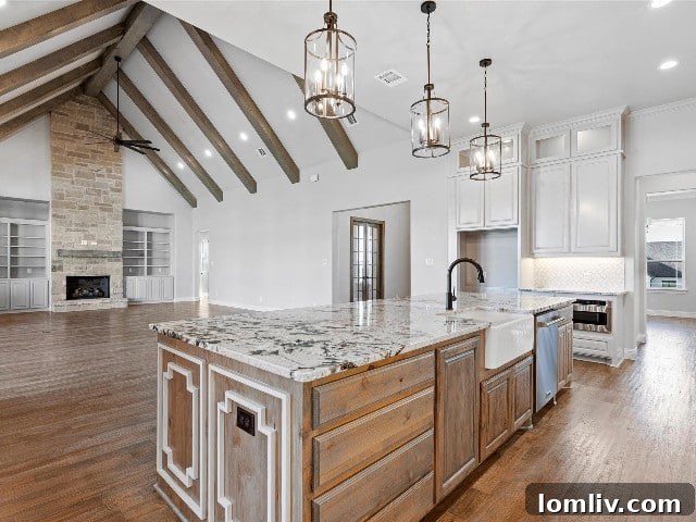 Smart Growth in Brock: How Builders Leverage Low Housing Supply 7 Open-concept kitchen and living room with ceiling beams