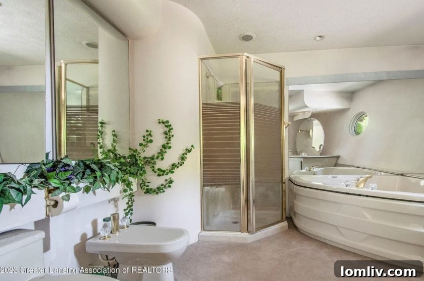 Bathroom with bidet and heart-shaped tub