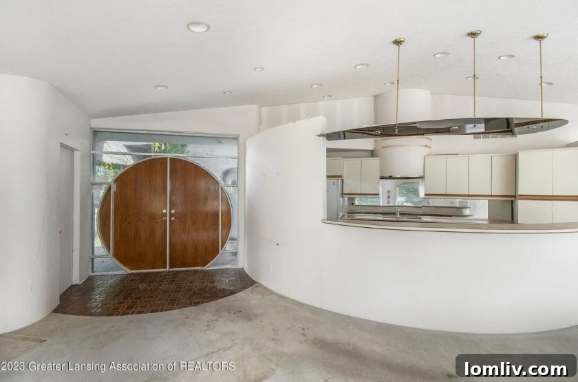 Interior view of the unique architecture