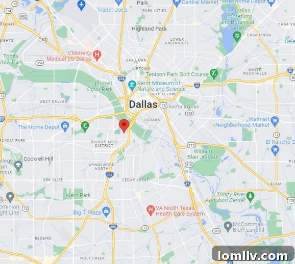 Oak Cliff's Bishop Ridge Housing Gets Dallas PFC Green Light 3 Map showing the location of the Bishop Ridge development in North Oak Cliff.