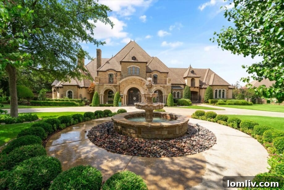 Grand entrance to a luxury Montserrat estate in Fort Worth