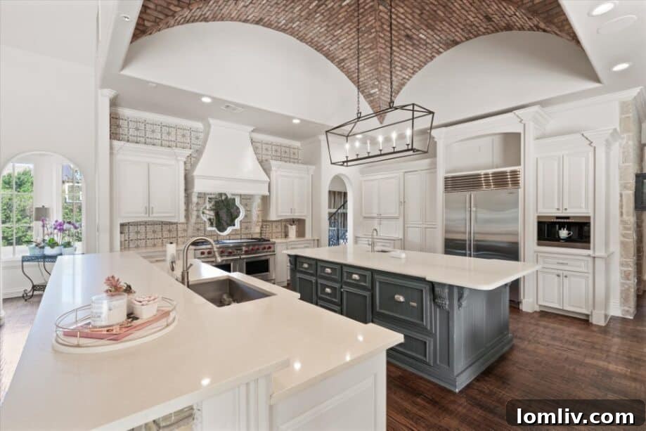 Spacious gourmet kitchen with dual islands, perfect for family meals and entertaining.