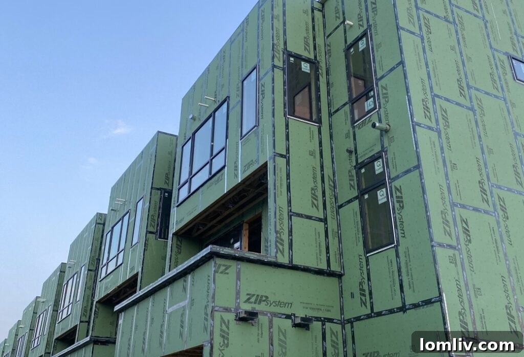 Modern townhome exterior at Kessler West, showcasing contemporary design and landscaping.