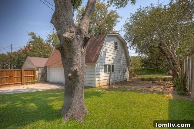 Detached garage and workshop offering versatile space for hobbies or storage