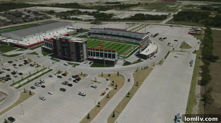 Melissa High School Football Stadium at sunset