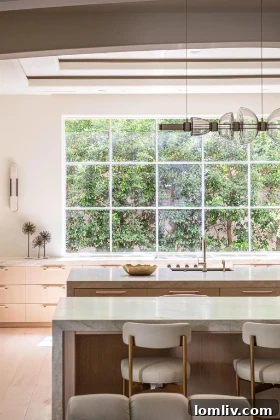 A tastefully designed kitchen island with modern finishes