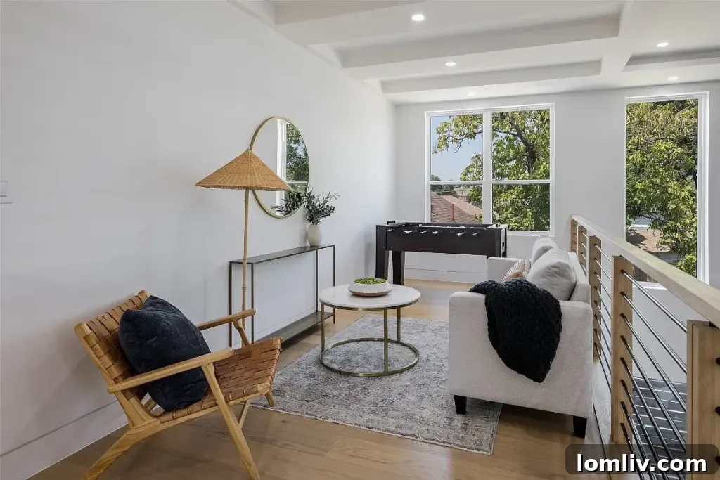 Elegant staircase in a modern home