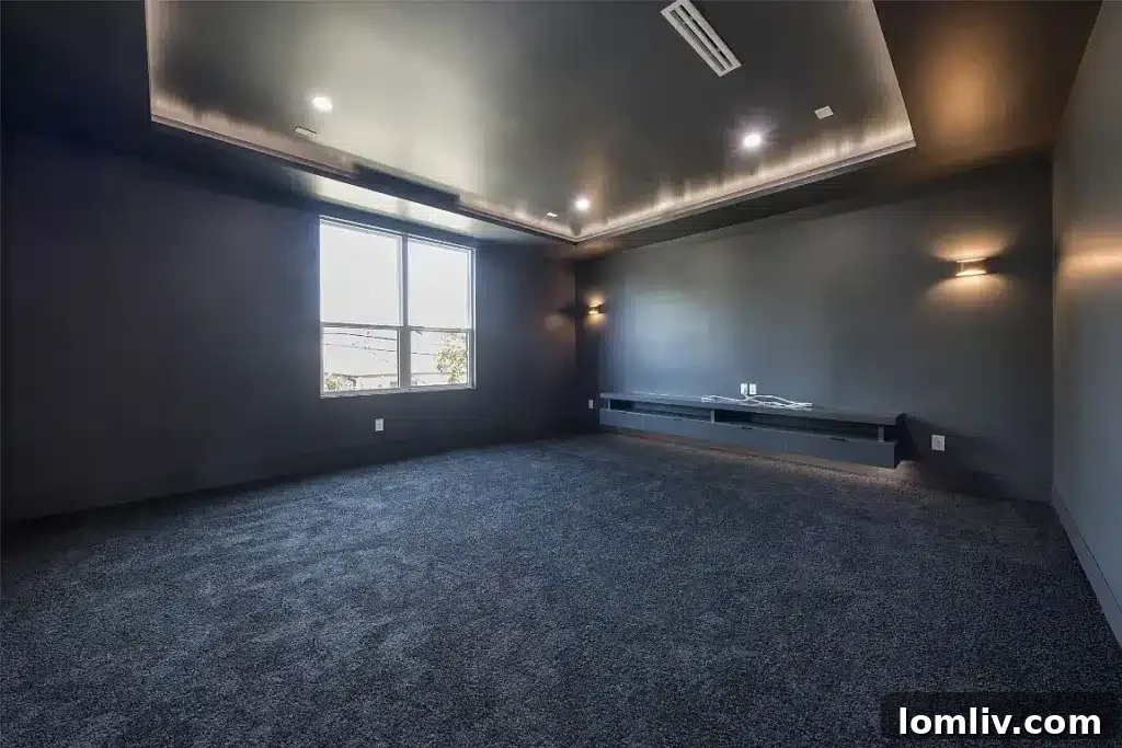 Stylish secondary bedroom with ample natural light