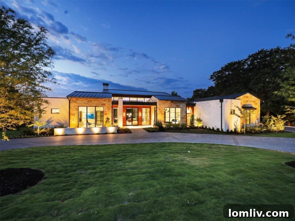 Westlake's Quail Hollow: Redefining Modern Luxury 4 Front entrance of 1714 Cypress Way, showcasing the grand scale and inviting facade.