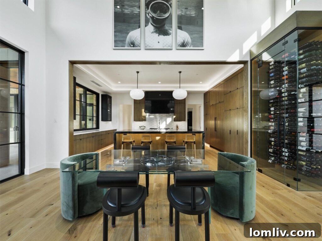 Westlake's Quail Hollow: Redefining Modern Luxury 10 Interior view of the sophisticated wine display room.