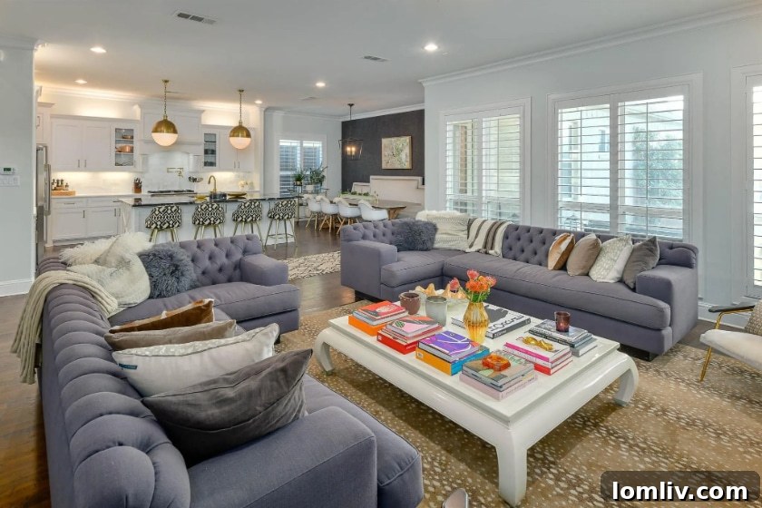 Open-plan living room and kitchen in a Briarwood residence