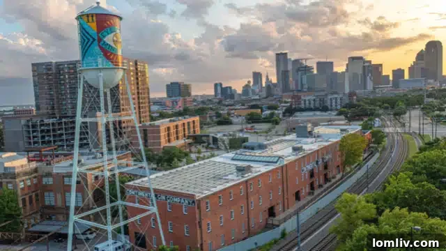 Deep Ellum street with historic buildings