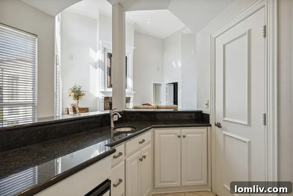 Spacious interior shot showcasing natural light and high ceilings.