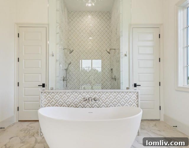 Rancho Ladera: Ample Room, Right Where You Need It 11 Elegant dual vanity in the primary bathroom of a luxury Aledo home