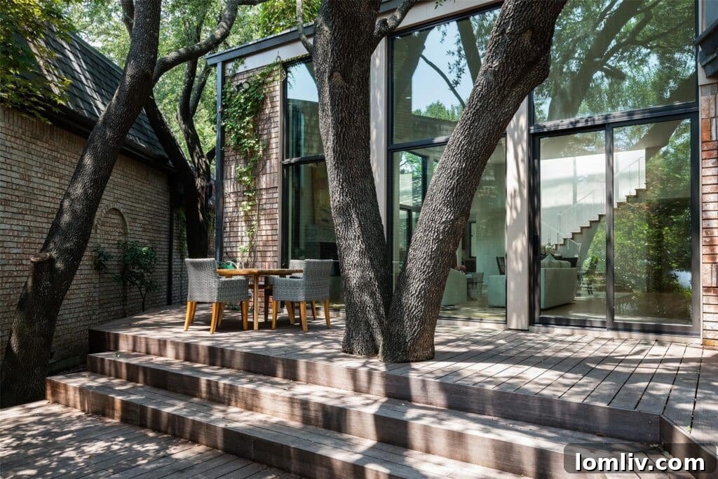 Another perspective of the home's meticulously maintained exterior, lush landscaping, and tranquil surroundings.