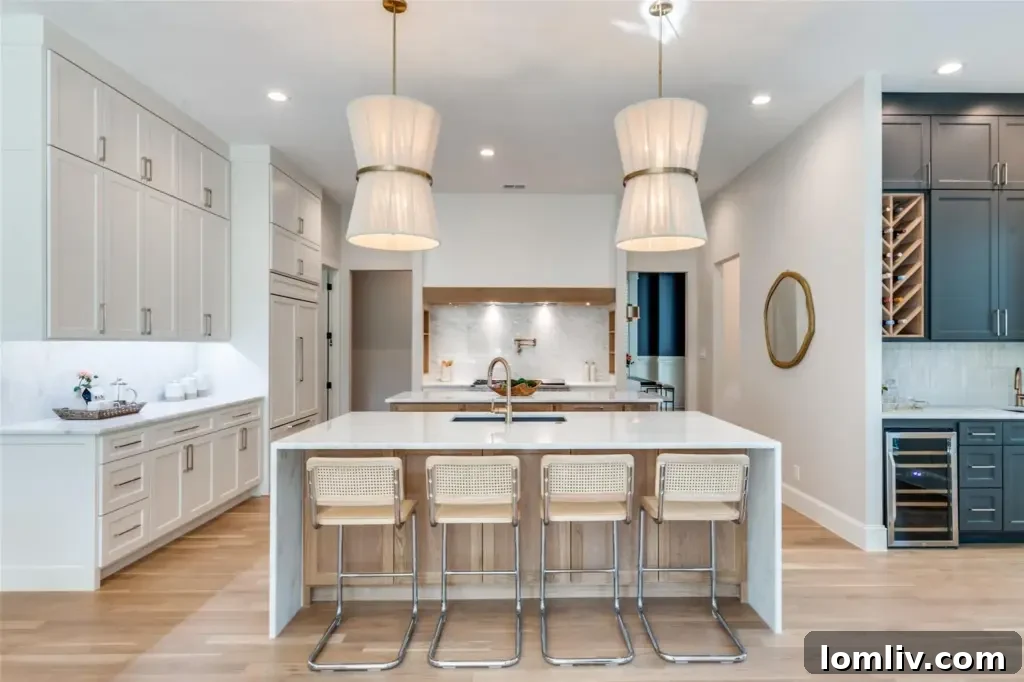 Home office with elegant decor, hardwood floors, and direct access to an outdoor patio