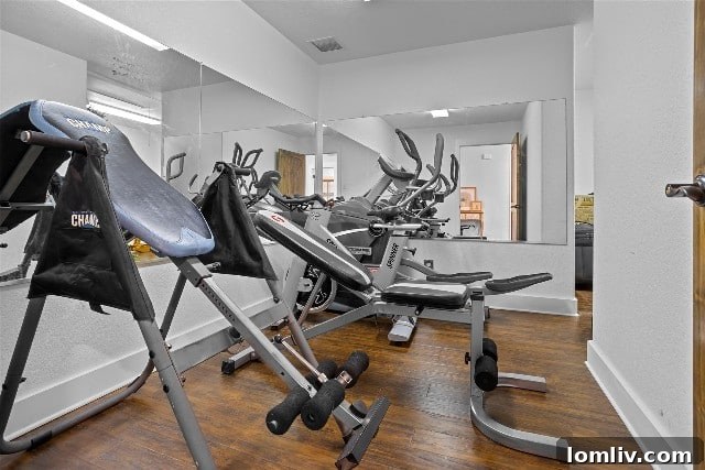 Private home gym in luxury Weatherford home