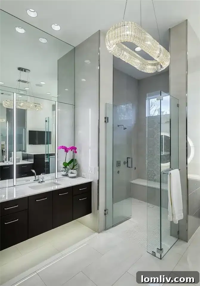Spa-like master bathroom with a freestanding tub and double vanity