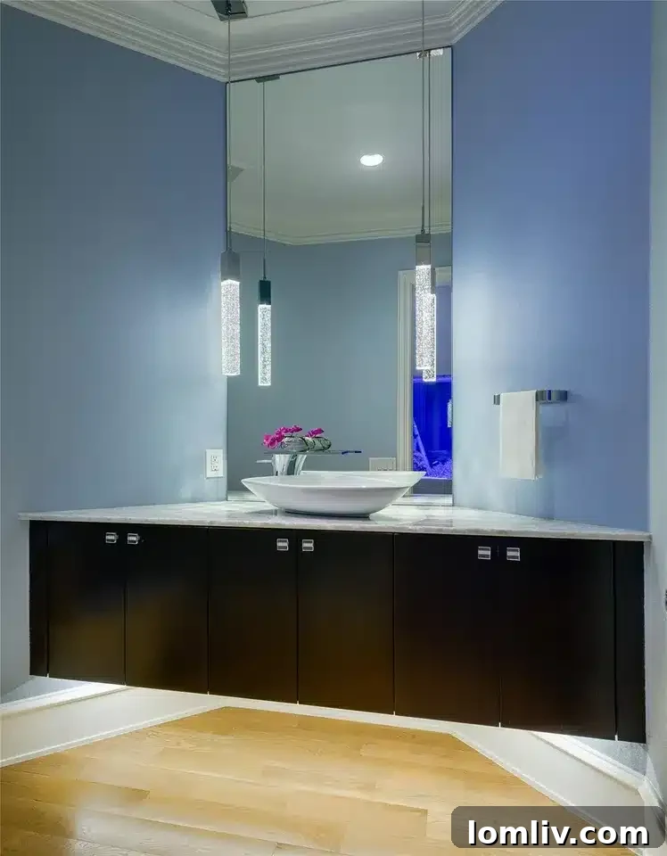 Another view of the elegant master bathroom with exquisite tile work