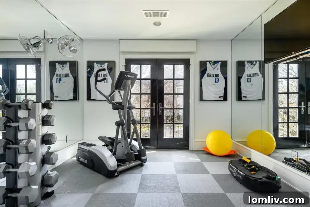 Sparkling swimming pool surrounded by a manicured lawn