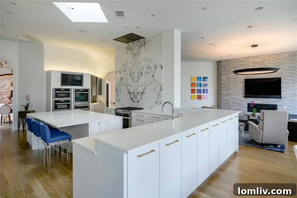 Stylish home bar area with custom cabinetry and lighting