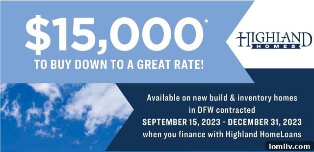 New home construction by Highland Homes, highlighting builder incentives