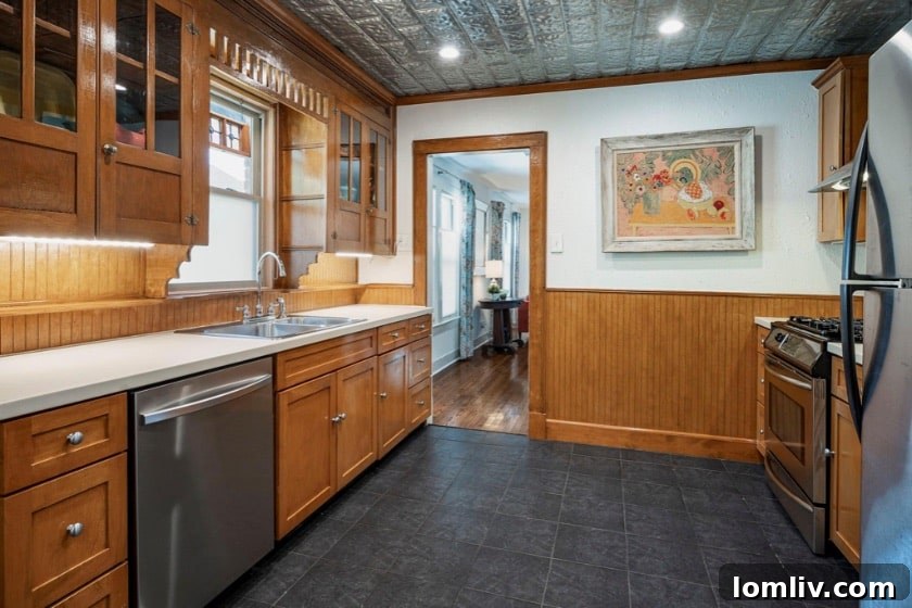 Three Words, Timeless Charm: This Hampton Hills Tudor Sold Instantly 7 Kitchen details with tin ceiling tiles