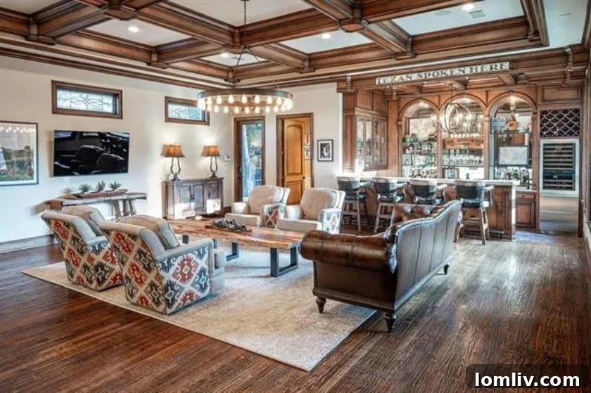 Custom Bar and Media Wall Luxury Home Dallas