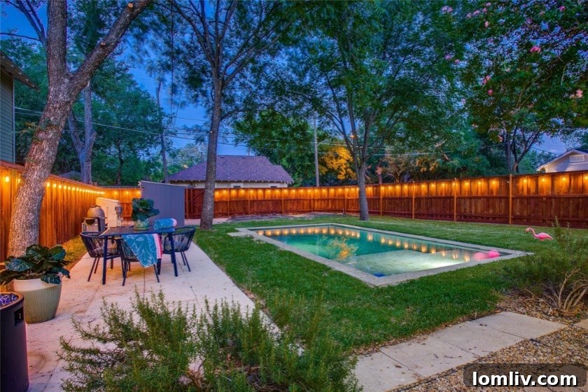 Spacious Backyard of Oak Cliff Craftsman with Pool