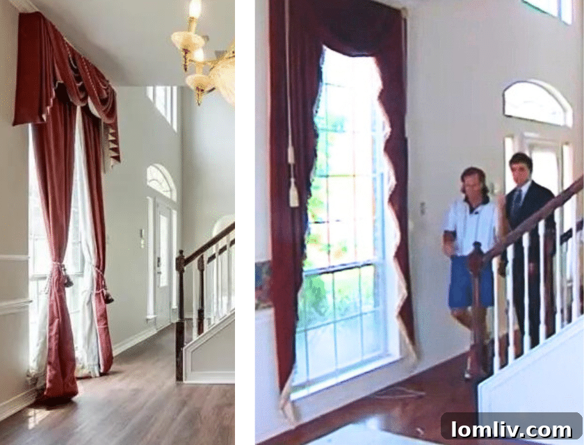 Dallas's 6 Most Grisly Murder Scenes 13 Interior living room with burgundy and gold drapes from 2022 listing