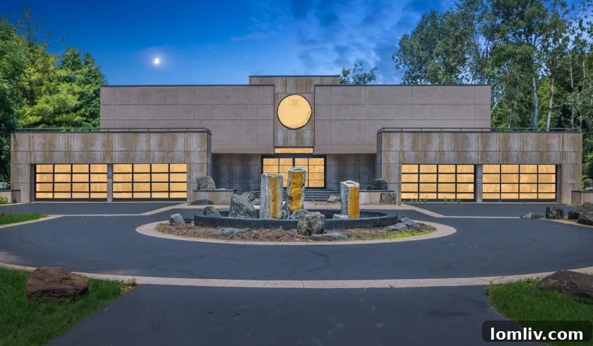 Elegant facade of the St. Charles mansion, showcasing its unique architectural style