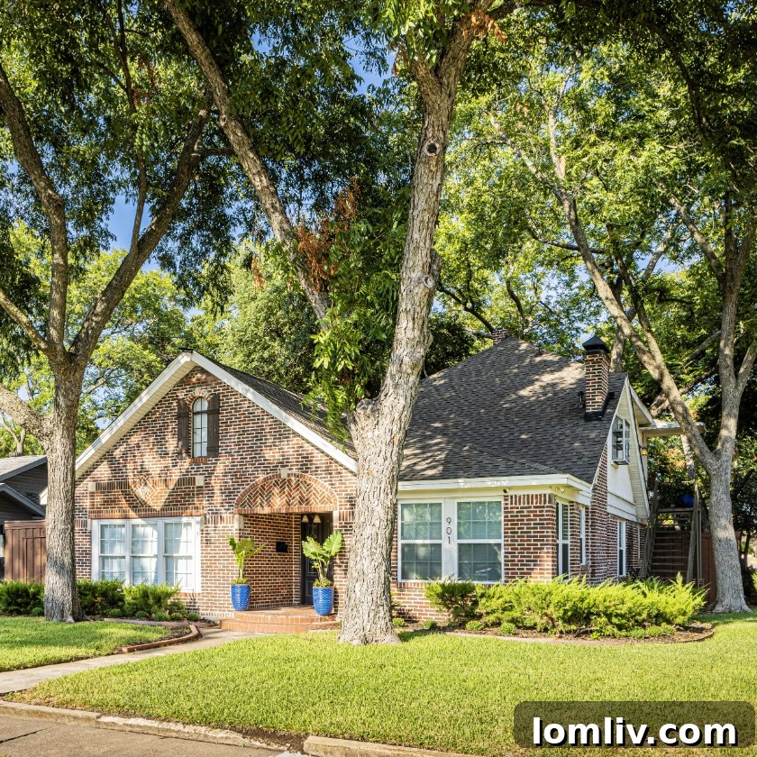 The Montreal Avenue house today, as it will be seen on the Heritage Oak Cliff Home Tour. A striking example of historic preservation and modern adaptation.