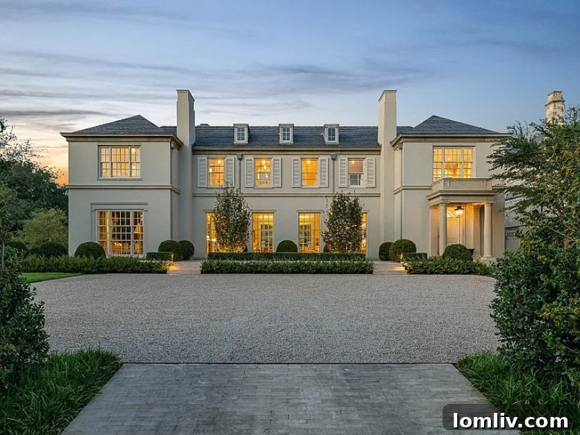 A stunning new classic iconic home at 3616 Crescent Avenue in Highland Park, Dallas, showcasing elegant architecture and lush landscaping.